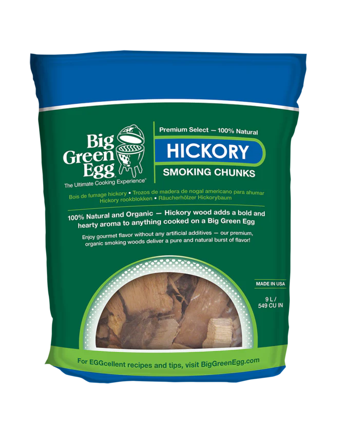 Big Green Egg Premium Kiln Dried Hickory Wood Smoking Chunks, 9L (114624)