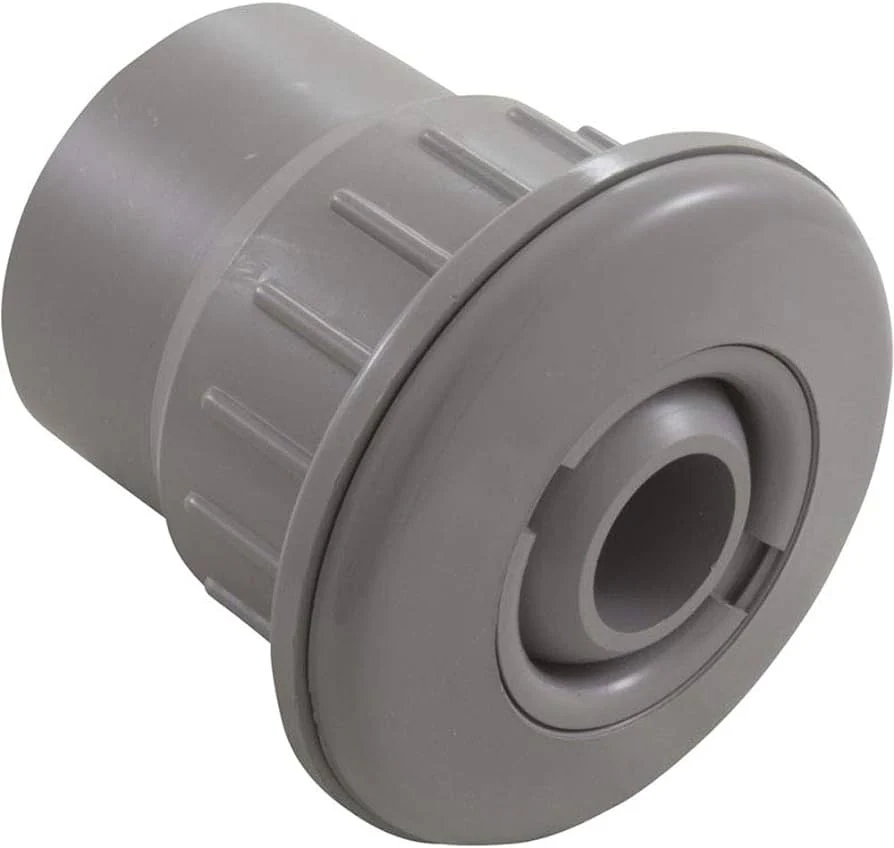 Fiberglass Wall Fitting & Flush Eyeball, 1 1/2" Socket x 2" Spigot, Gray (25523-701-000)