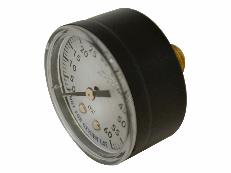 Filter Pressure Gauge, Back Mount, 0-60 PSI (80960BU)