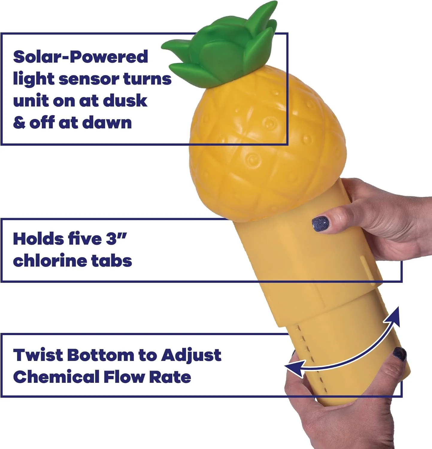 GAME Solar Light Up Pineapple Chlorinator, Holds Five (5) 3" Chlorine Tablets (12036-BB) - Image 4