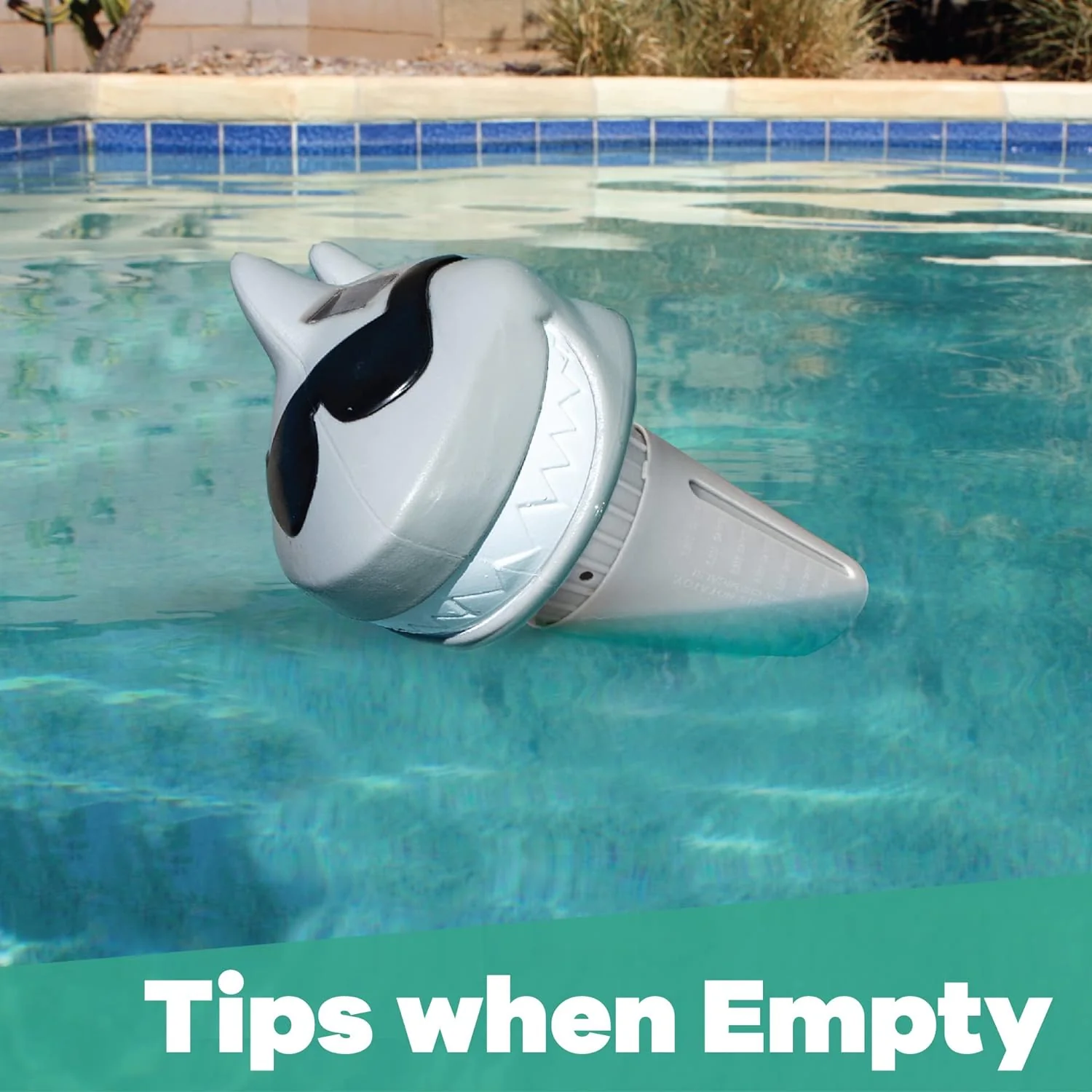 GAME Solar Light Up Shark Chlorinator, Mid-Size, Holds Three (3) 3" Tablets (12302-BB) - Image 3