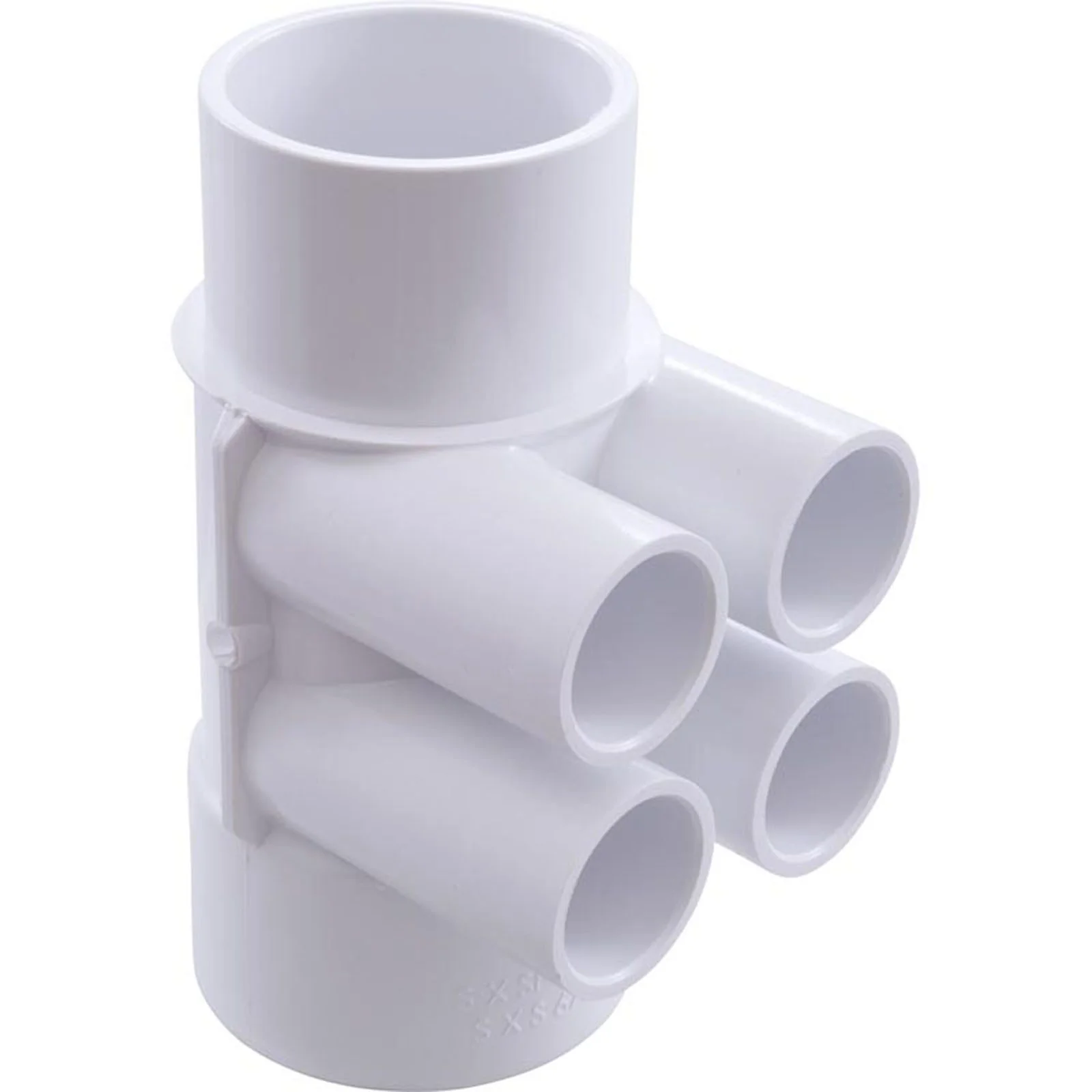 Manifold, 2" Slip x 2" Spigot, 4 Port, 3/4" Slip