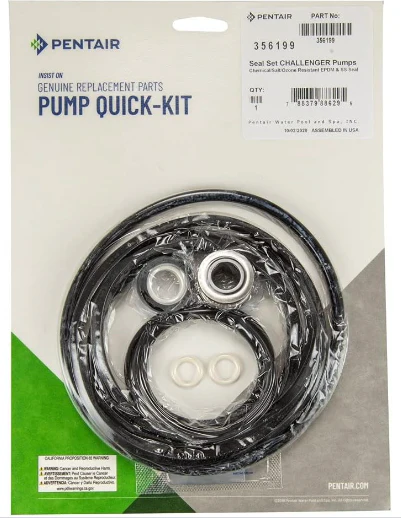 Pentair Replacement O-Ring / Seal Kit for Challenger Pumps, Chemical/Salt/Ozone Resistant (356199)