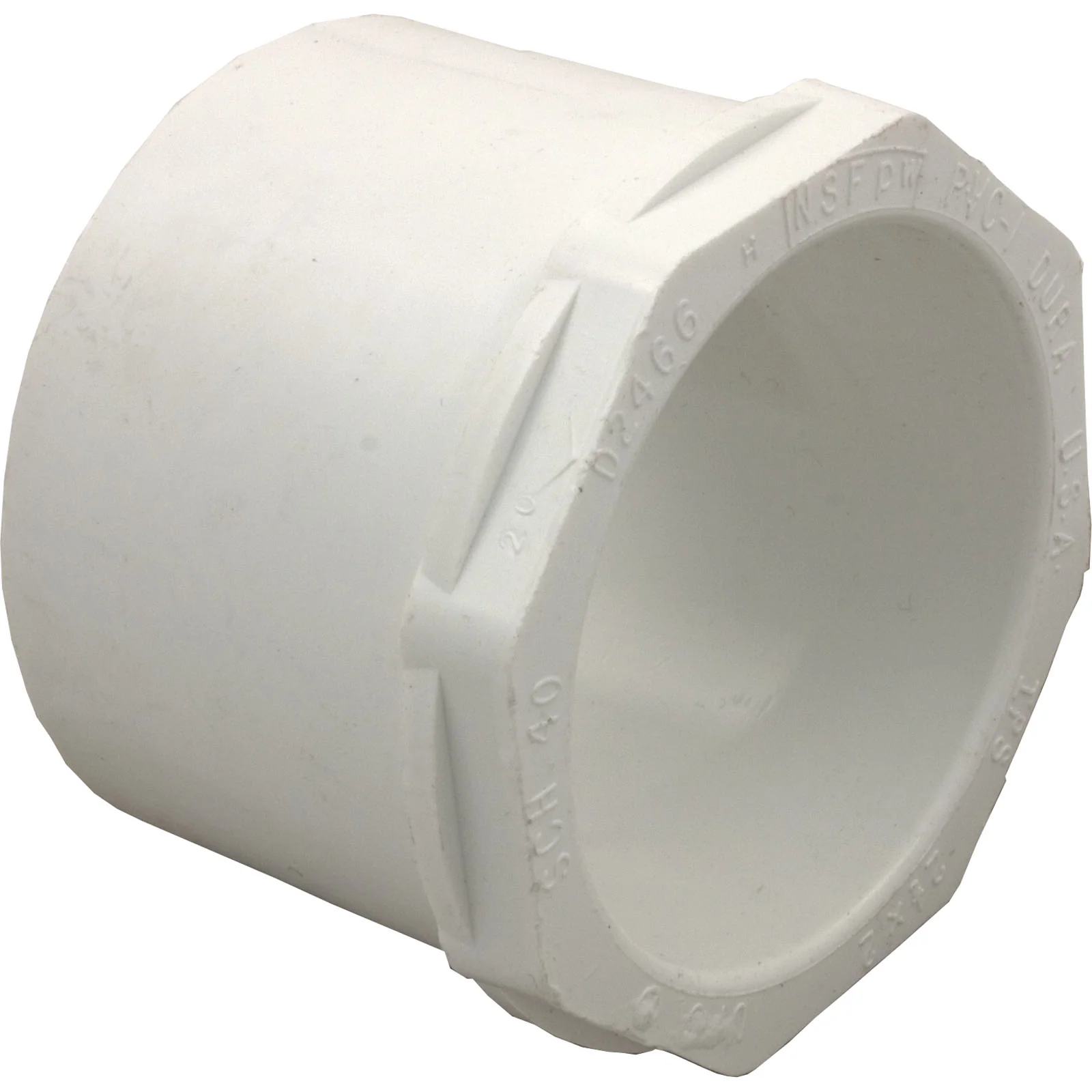 PVC Fitting, Reducer, 2 1/2" Spigot x 2" Slip (437-292)
