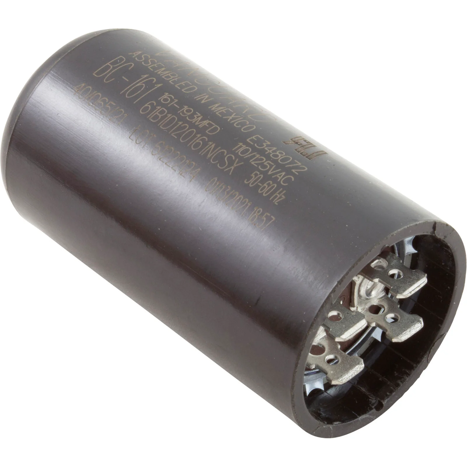 Start Capacitor for Hayward Super Pumps, 161-193 MFD, 115V, 1 7/16" x 2 3/4" (BC-161)